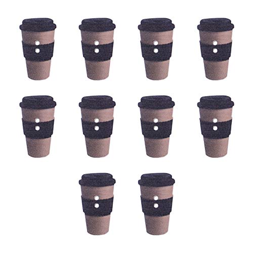 CIMAXIC 100st Milch Tee Tasse Knöpfe Smarte Tasse Bausatz Wiederverwendbar Befestigungselemente Getränke Tee-ei Bausätze Doppelwandiger Kaffeebecher Tasten Kaffee-taste Wurf Hölzern Black von CIMAXIC