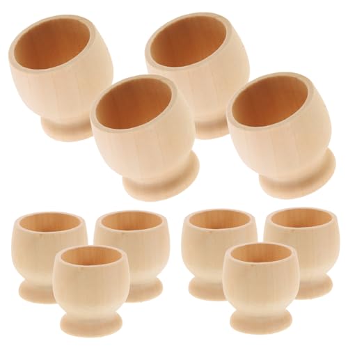 CIMAXIC 10St Eierschale aus Holz Ostereierhalter Ostereier bemalen ostereier kinder Ostereier Partydekoration Ostereier gestalten Küche Eierhaltebecher Eierbecherhalter selber machen Beige von CIMAXIC