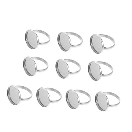 CIMAXIC 10St Ringhalter schmuckherstellung schmuck machen Schmuckbastelbedarf Ringdesign Reifen goldene Biegeringe edelsteine Ringfuß aus Edelstahl Ringeinstellung Rostfreier Stahl Silver von CIMAXIC