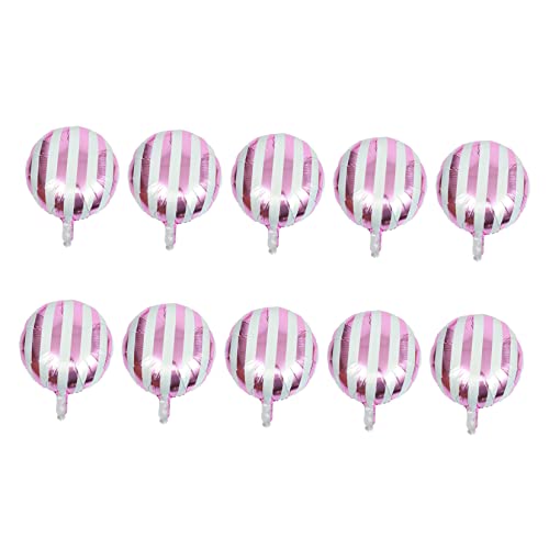 CIMAXIC 10St runder gestreifter Ballon Süßigkeitendekorationen Partyballons Hochzeitsballon weihnachtsdeko dekoration weihnachten suprise Ballon aus Aluminiumfolie szene ballons Rosa von CIMAXIC