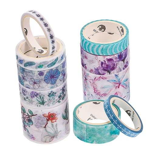 CIMAXIC 10Stücke Washi Tape Breites Dekoratives Klebeband Mit Blumenmustern Für DIY Basteln Journals Scrapbooking Und Geschenkverpackung von CIMAXIC