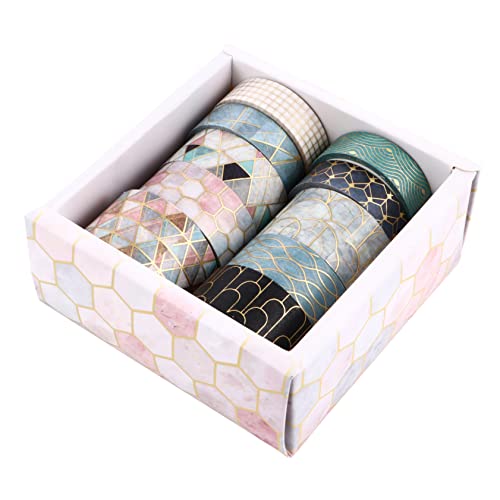 CIMAXIC 10er Set Washi Tape Geometrisches Design Kreatives Masking Tape Für Scrapbooking DIY Handwerk Und Notizbuch Deko Ästhetisches Klebeband Für Planner Und Karten von CIMAXIC