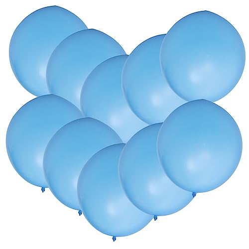 CIMAXIC 10st 36 Zoll Großer Ballon Party Hellblaue Luftballons Ballongirlande Neon Geburtstag Luftballons Pastellfarbene Luftballons Ballons Geburtstag Ballonclips Emulsion Blue von CIMAXIC