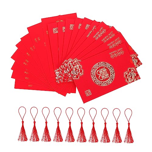 CIMAXIC 10 Stücke Chinesische Hochzeitskarten Romantische Hochzeitseinladungen Liebevolle Papierkarten Glückwunschkarten für Hochzeit Geldgeschenk Umschlage von CIMAXIC