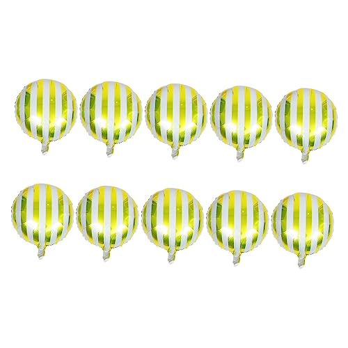 CIMAXIC 10st Runder Gestreifter Ballon Aluminiumballons Einfache Dekoration Luftballons Zum Vatertag Heiße Ballons Rosa Dekoration Hochzeitsballons Runde Luftballons Golden Aluminiumfolie von CIMAXIC