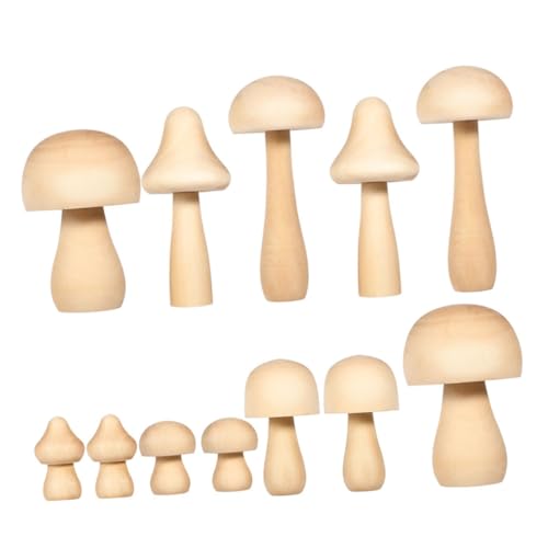 CIMAXIC 12 Stück Holzpilz Fälschung Gartenzubehör Für Pilze Pilz Hocker Pilz Pilz-regenlampe Pilzgartendekoration Feengarten Pilz Pilzdekor Pilz Zeug Pilz-tischlampe Hölzern von CIMAXIC