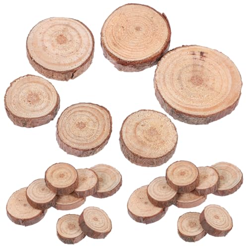 CIMAXIC 120 Stück Runde Holzspäne Mittelstücke Kreis Befüllbare Kugeln Laubsägearbeit Zahlenwürfel Rundes Tablett Ausschnitte Tür Sperrholz Leere Runden Spiel Dachböden Kiefernholz von CIMAXIC