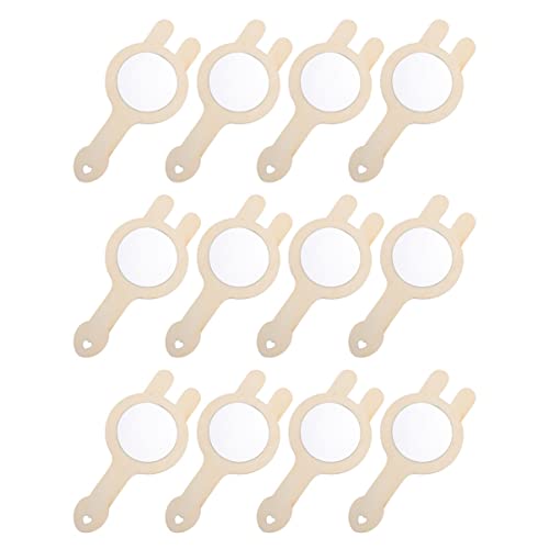 CIMAXIC 12Pcs Hölzerne Weiße Embryo Mirror Accessoire Kinderzubehör Handwerk Für Kit Perlen Kleinkind Handwerk Bad Mirrors Bretter Alien Stirnband Ton Sicherung Glas von CIMAXIC