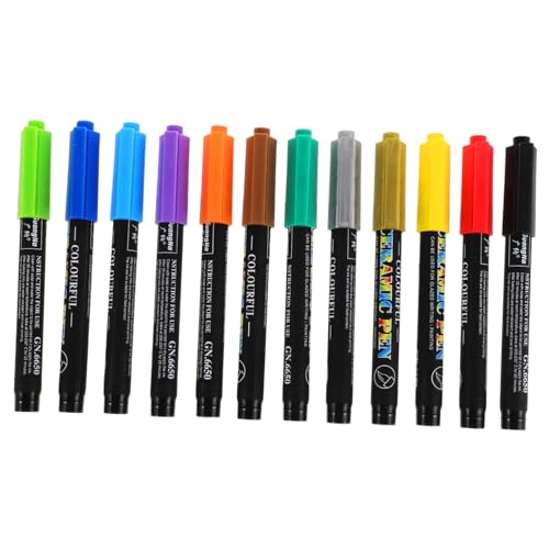 CIMAXIC 12er Set Weiche Malmarker Für Kreative Und Porzellan Doodling Bunte Marker Mit Glattem Schreibfluss Für Kunst Und Basteln Ideal Für Kalligraphie Und DIY Projekte von CIMAXIC