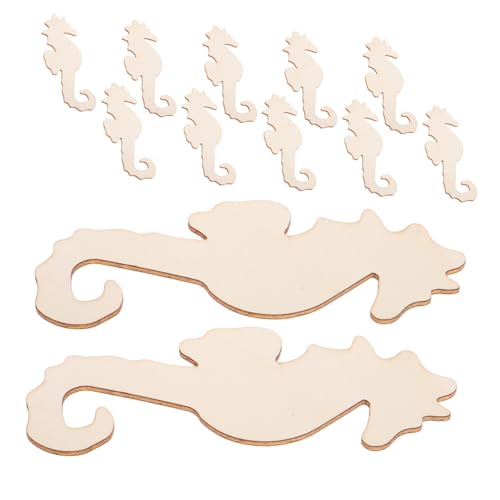 CIMAXIC 12st Seepferdchen Aus Holz Seepferdchen Dekoration Diy-projekte Diy-handwerk Seepferdchen Zum Basteln Ornamente Unvollendet Handwerkliche Malerei Partyzubehör Hölzern Light Brown von CIMAXIC