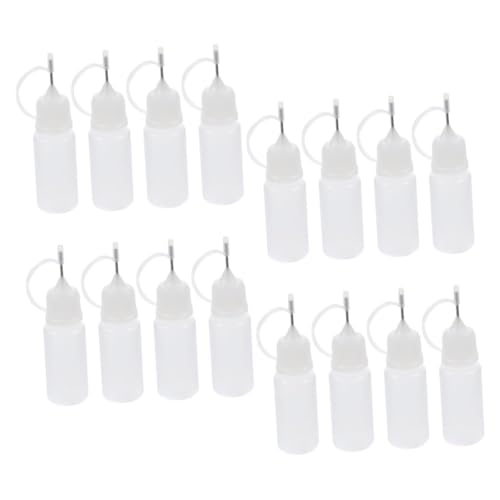 CIMAXIC 16St Ölflasche Klebeflasche Leere Flasche squeeze flasche transparente flasche mini flasche Leimspenderflaschen Quetschflasche mit feiner Spitze Farbflaschen quetschen Plastik Weiß von CIMAXIC