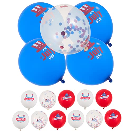 CIMAXIC 16pcs Independence Day Theme Balloons 4. Juli Party Latexballons Feier Balloons Mit Band von CIMAXIC