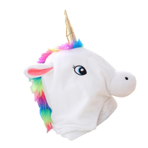 CIMAXIC 1Pc Einhorn-Kopfbedeckung für kinderspielzeug - Bequeme Kopfbedeckung Miniatur kahl Party-Kappe Einhornhut Plüsch und pp Baumwolle Weiß von CIMAXIC