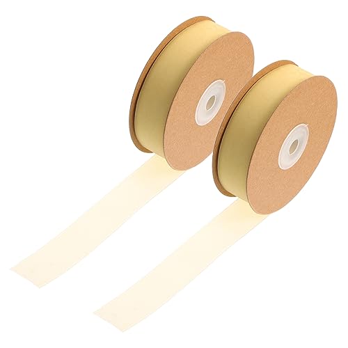 CIMAXIC 2 Rollen Haarklammerband grünes Band Bänder umwickeln Geschenkpapier Dekorationen Schleife ribbon bandfeile Band für Geschenkverpackung Kopfschmuckbänder selber machen Nylon Beige von CIMAXIC