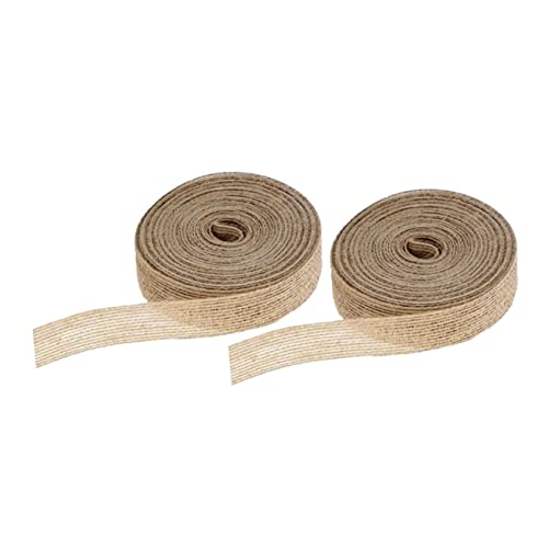 CIMAXIC 2 Rollen Schnur-gurtband-dekoration Sackleinenband Medaillen Jute-spitzenband Lametta Bänder Braut- Hochzeitsdekorationen Zeremonie Samtband Party Light Brown Natürliche Jute von CIMAXIC