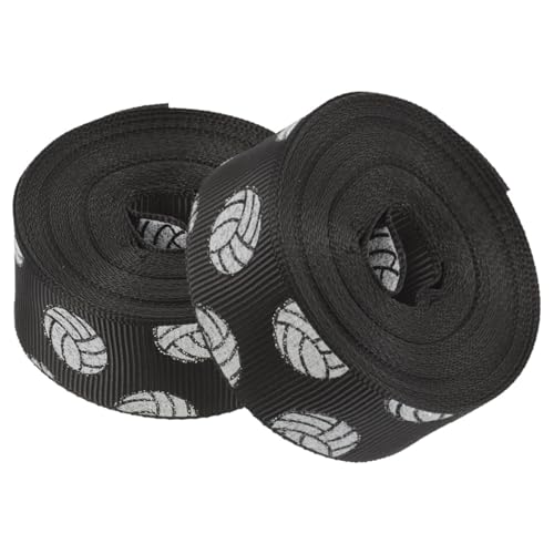 CIMAXIC 2 Rollen handgefertigter Bogen Haarband paillettenbestickter Aufnäher einfache Haaraccessoires Schleife Plüschstirnband band für DIY handwerk Preisbänder Wickelband Polyester Black von CIMAXIC