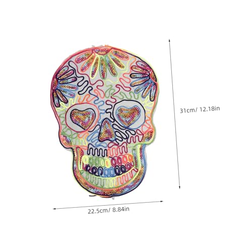 CIMAXIC 2 Stück Dekorative Aufnäher in Totenkopfform, Bastelbedarf, Zarte Mantelaufnäher, Dekore von CIMAXIC