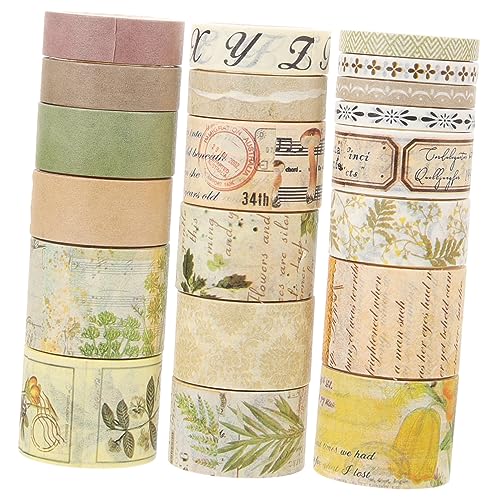 CIMAXIC 20 Rollen Retro-Washi-Tape doppelseitiges Gewebeband Streifen Liner selbstklebendes Planerband Zeitschrift the washi tape retro styles Klebebänder für Sammelalben DIY-Bänder Papier von CIMAXIC