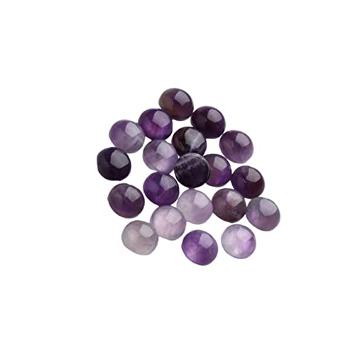 CIMAXIC 20 Stück Edelsteinglas Perlen aus Halbedelsteinen Halbedelperlen lila Jade-Cabochon schmuck machen violettglas Zeitsteinzubehör zum Selbermachen lila Kristall-Cabochons von CIMAXIC