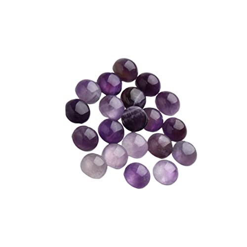 CIMAXIC 20 Stück lila Kristall-Cabochons runde Strasssteine Perlen aus Halbedelsteinen bastelmaterial bastel materialien Zeitsteinzubehör zum Selbermachen Schmuck Zeit Accessoires Violett von CIMAXIC