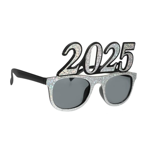 CIMAXIC 2025 Frohes neues Jahr Sonnenbrille Neujahrsparty-Brille 2024 Glitzerbrille Silvesterbrille 2024 Grad Brille party zubehör coole brille Party-Brillen-Dekore Leistungsrequisiten Stk von CIMAXIC