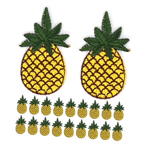 CIMAXIC 20St Ananas -Stickerei Mini-Handschuhe Abzeichen Ananas Cartoon-Ananas Patch Ananas Häkelananas Cartoon-Patches Tasche bestickter Aufnäher Ananaseisen auf Patch Stickgarn von CIMAXIC