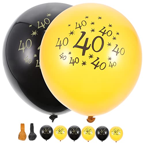 CIMAXIC 20St Ballon zum 40. Geburtstag goldene Luftballons Plüsch Luftballons im Freien Poster Nachtlicht goldene und schwarze Luftballons Partyzubehör zum 40. Geburtstag Emulsion von CIMAXIC