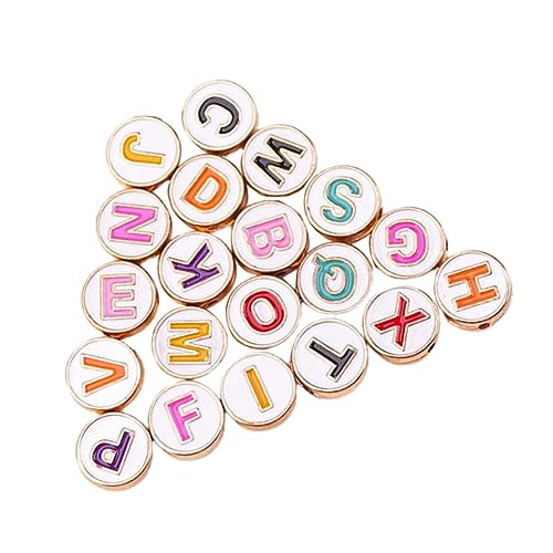 CIMAXIC 20St Tropfen-Alphabet-Perlen slico alphabet beads armreif armband übelkeit Buchstabenperlen flache Perlen für Armbänder Schmuckherstellung aus Perlen DIY-Perlen Kupfer von CIMAXIC