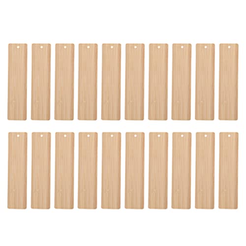 CIMAXIC 20pcs Leeres Holz Lesezeichen Bambus Bamboo DIY Lesezeichen Für Das Lesen von CIMAXIC