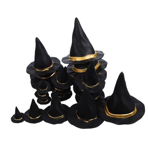 CIMAXIC 20st Halloween-hexenhut Mini-hüte Puppenhaus-hexenhüte Hexenhut-anhänger Hexenhut Halloween-feengarten-accessoires Hexenhut-dekore Mini-halloween-hüte Mini-hut Black Plastik von CIMAXIC