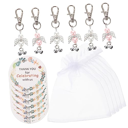 CIMAXIC 24 Sätze Engel Schlüsselanhänger babyparty party Angel keychain favors Guest Babypartybevorzugungen für Jungen Zubehör für die Babyparty Organza von CIMAXIC