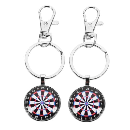 CIMAXIC 2er Set Dartboard Schlüsselanhänger Dartboard Anhänger Mit Zielmotiv Vintage Schlüsselring Für Dartsport Und Spieleliebhaber von CIMAXIC