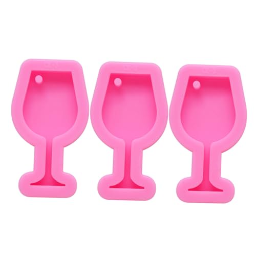 CIMAXIC 3 Teiliges Gussform Set Für Goblet Cup Schlüsselanhänger Epoxidharz Formen Mit Loch DIY Trinkglas Silikonformen Für Kreative Bastelprojekte von CIMAXIC