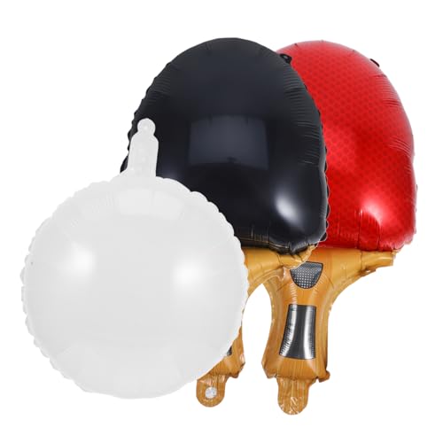 CIMAXIC 3 Teiliges Set Tischtennis Ballon Deko Für Sport Mottopartys Folienballons Und 2 Tischtennisschläger + 1 Weißer Tischtennisball Geburtstagsfeier von CIMAXIC