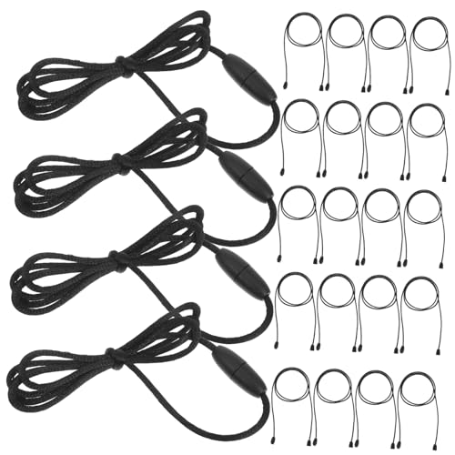 CIMAXIC 30 Sätze Abnehmbares Halskettenband Perlenkettenverschluss Seil Halskette Abbrechbarer Lanyard-verschluss Lanyard-perlen Diy-halsketten-set Halskette Seilschnur Abs Black von CIMAXIC