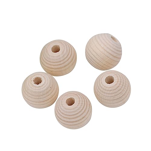 CIMAXIC 30 Stück Schmuck Holzperlen bastelset basteln für Holzperlen für bastelmaterial für holzperlen set Halskette Holzperlen einfache Perlen Bambus von CIMAXIC