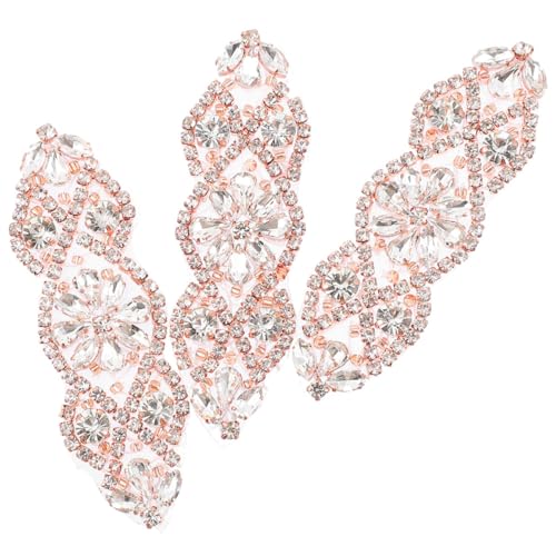 CIMAXIC 3St Gürtel Strass-Patch bastelzeug rhinestones backpatch Abzeichen nähen Gänseblümchen-Aufkleber Reparatur von Patches Flicken zum Nähen von Mänteln Strasssteine Rose Gold von CIMAXIC