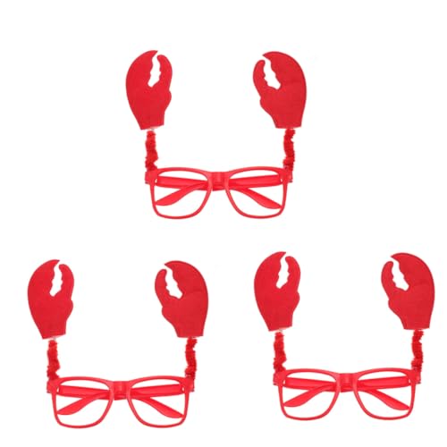 CIMAXIC 3st Krabbengläser Randbereich Brille Für Kinderkrabben Stirnbänder Party Kinderkostüme Zubehör Schnapsgläser Brillenstütze Krabbenbrillen Requisiten Lustige Brille Rot Tuch von CIMAXIC