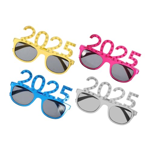 CIMAXIC 4 Stück 2025 Brille Lustige Zahlenbrille Silvester-party-brille 2025 Nummernbrille 2025 Neujahrsbrille -requisiten Für Das Neue Jahr 2025 Brillen 2025 Neujahrszahl-brillen Stk von CIMAXIC