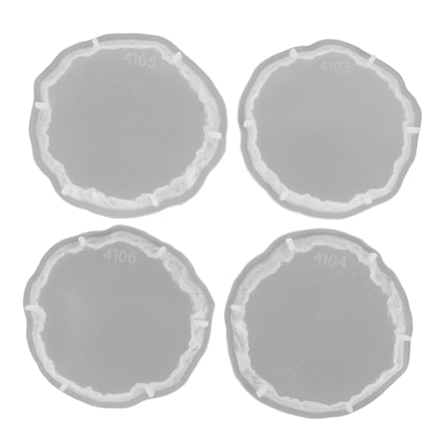 CIMAXIC 4 Stück Obst Teller Form Epoxid-becher-pad-form Gummiform Geodenform Runde Untersetzerformen Schalenform Gießform Für Tassenuntersetzer Untersetzer Epoxidform Würfel Weiß Kieselgel von CIMAXIC