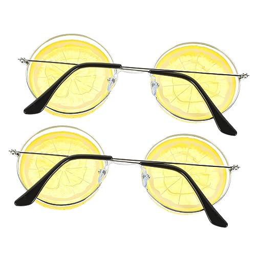 CIMAXIC 4 Stück Partybrille Zitronen-Partygläser gefälschte Zitronenscheiben klare Gläser party brillen party glasses schnapsgläser kinder sonnenbrille Zitronengläser lustige Brille Yellow von CIMAXIC