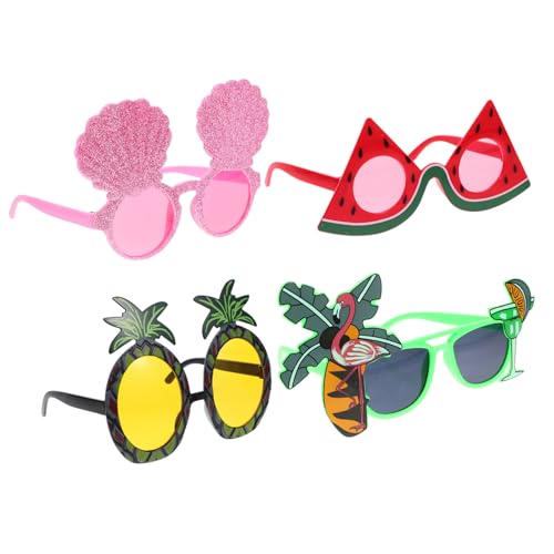 CIMAXIC 4 Stück Wassermelonengläser Lustige Sonnenbrille Tropische Kostüm-requisite Luau-party-sonnenbrille Tropische Kostümrequisiten Luau-gastgeschenke Partybrille Lustige Brille Stk von CIMAXIC