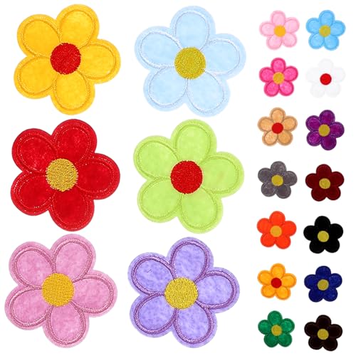 CIMAXIC 40 Stück Patch Stickereiflicken für Kleidung süßer Fleck Stickerei-Stoff Stoffaufnäher embroidery bügelbild Blumenapplikation Aufnäher zum Aufbügeln für Kleidung Flecken Polyester von CIMAXIC