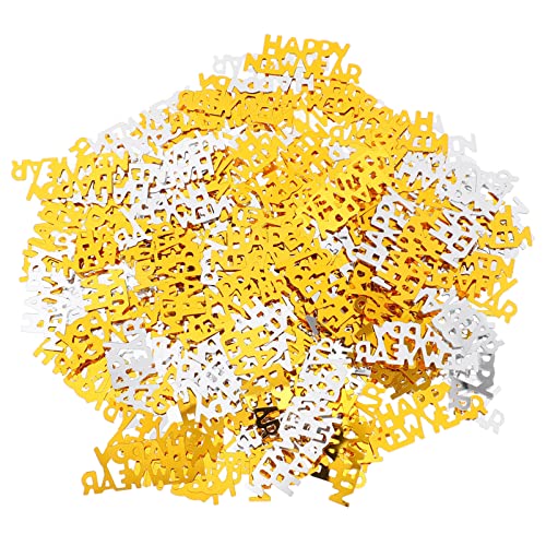 CIMAXIC 450 Stück frohes neues jahr konfetti Krippendekor Zahl Konfetti Goldpapier Konfetti new year decoration neujahrsdeko Konfettikanon Partyzubehör Konfetti für das neue Jahr Plastik von CIMAXIC