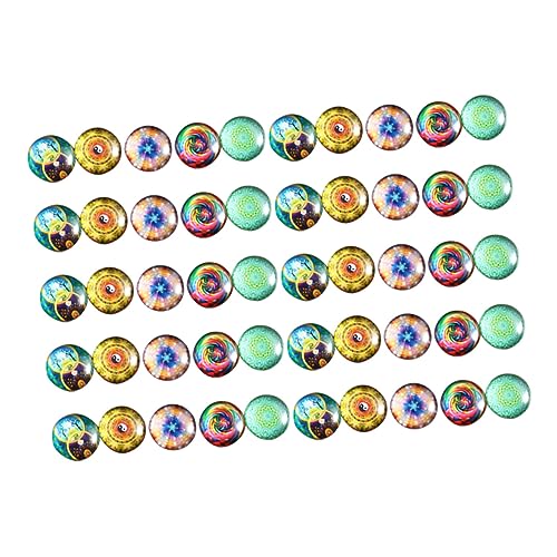 CIMAXIC 50 Stück Edelstein-patch Haushaltswoks Verstellbarer Stoff Etikett Schmilzt Kleidung Auslauf Halbrunde Gewölbte Cabochons Hartwachswärmer Mini-stirnbänder Band Lametta Gießen Glas von CIMAXIC