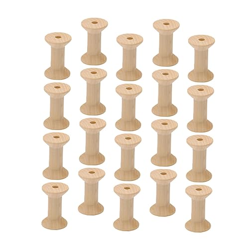 CIMAXIC 50 Stück Fadenbandspule handlocher von hand gemacht dekoring bobbins Basteln Handgemacht Spulen Maschine Holzspule DIY Bastelspule leere Spule unfertige Spule Bambus von CIMAXIC