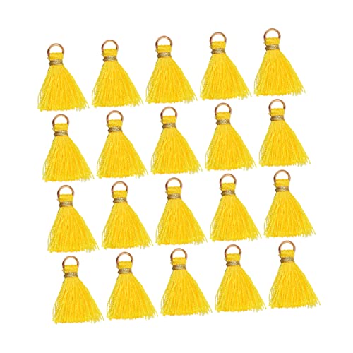 CIMAXIC 50 Stück Quaste Anhänger schmuckherstellung schmuck machen acessories accessoires schlüsselketten Heimwerken Partygeschenke Fan-Anhänger Geschenkverpackung Quaste Rayon Yellow von CIMAXIC