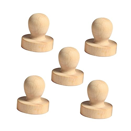 CIMAXIC 5er Set DIY Holzstempel Mit Rundem Griff Für Scrapbooking Bastelprojekte Und Tagebuchgestaltung Perfekt Für Kreative Gestaltungen Und Personalisierte von CIMAXIC