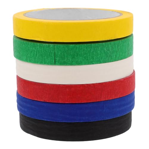 CIMAXIC 6 Stück Abdeckband farbiges klebeband Farbenfrohes Klebeband Vielseitiges Masking Tape DIY Klebeband Halloween-Washi-Tape Regenbogen-Washi-Tape Kunstband Erweitertes Krepppapier von CIMAXIC