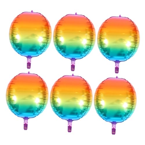 CIMAXIC 6 Stücke Gradient Ballons Dekorative Aluminiumballone Runde Ballone Für Partys von CIMAXIC